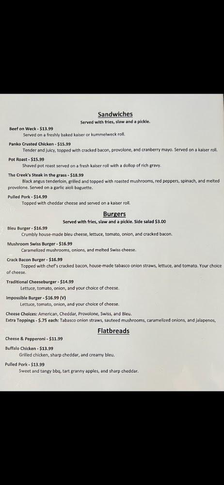 Buffalo Creek Bar & Grill Menu image 3